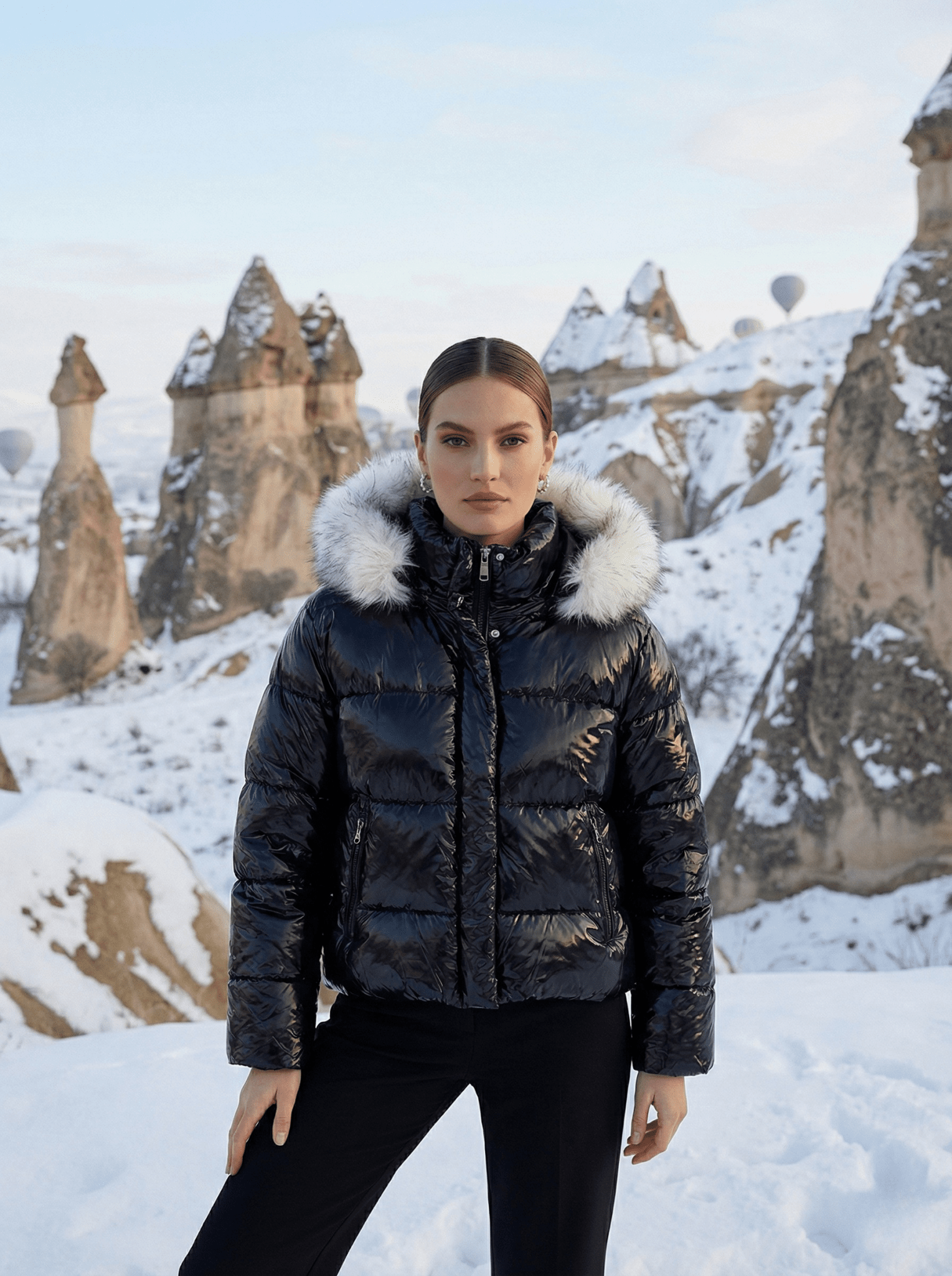 1088 Kısa Şişme Parlak Mont - Desfita