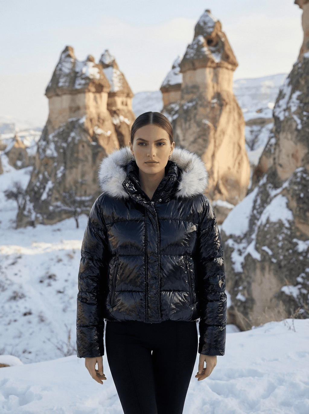 1088 Kısa Şişme Parlak Mont - Desfita