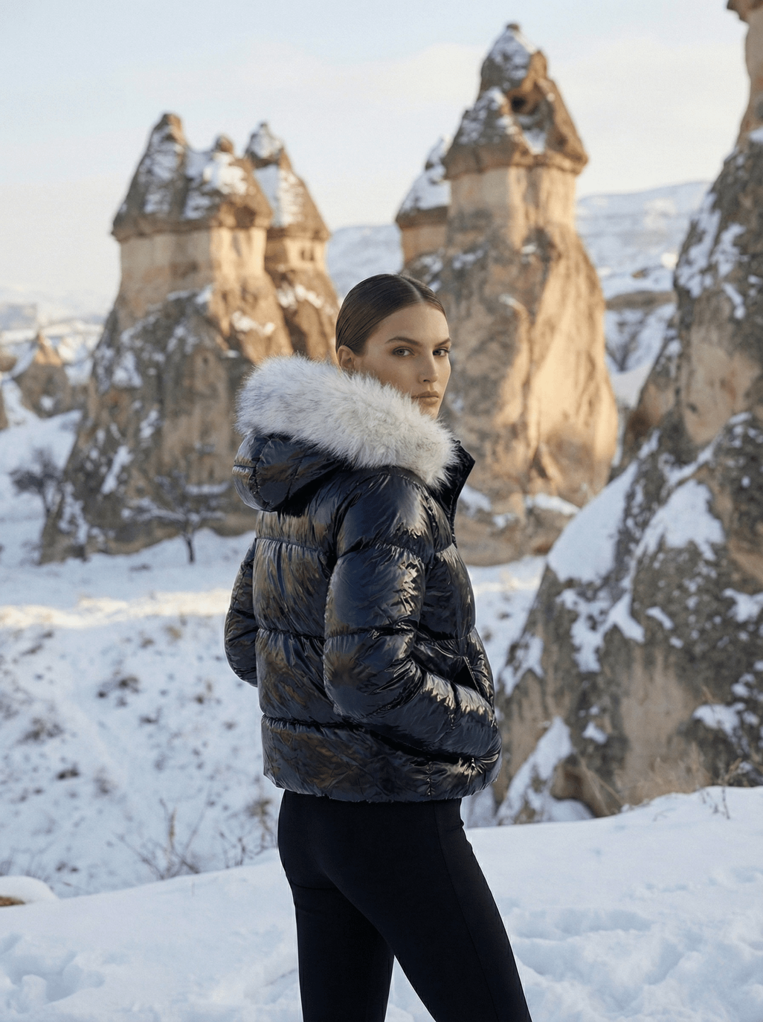 1088 Kısa Şişme Parlak Mont - Desfita