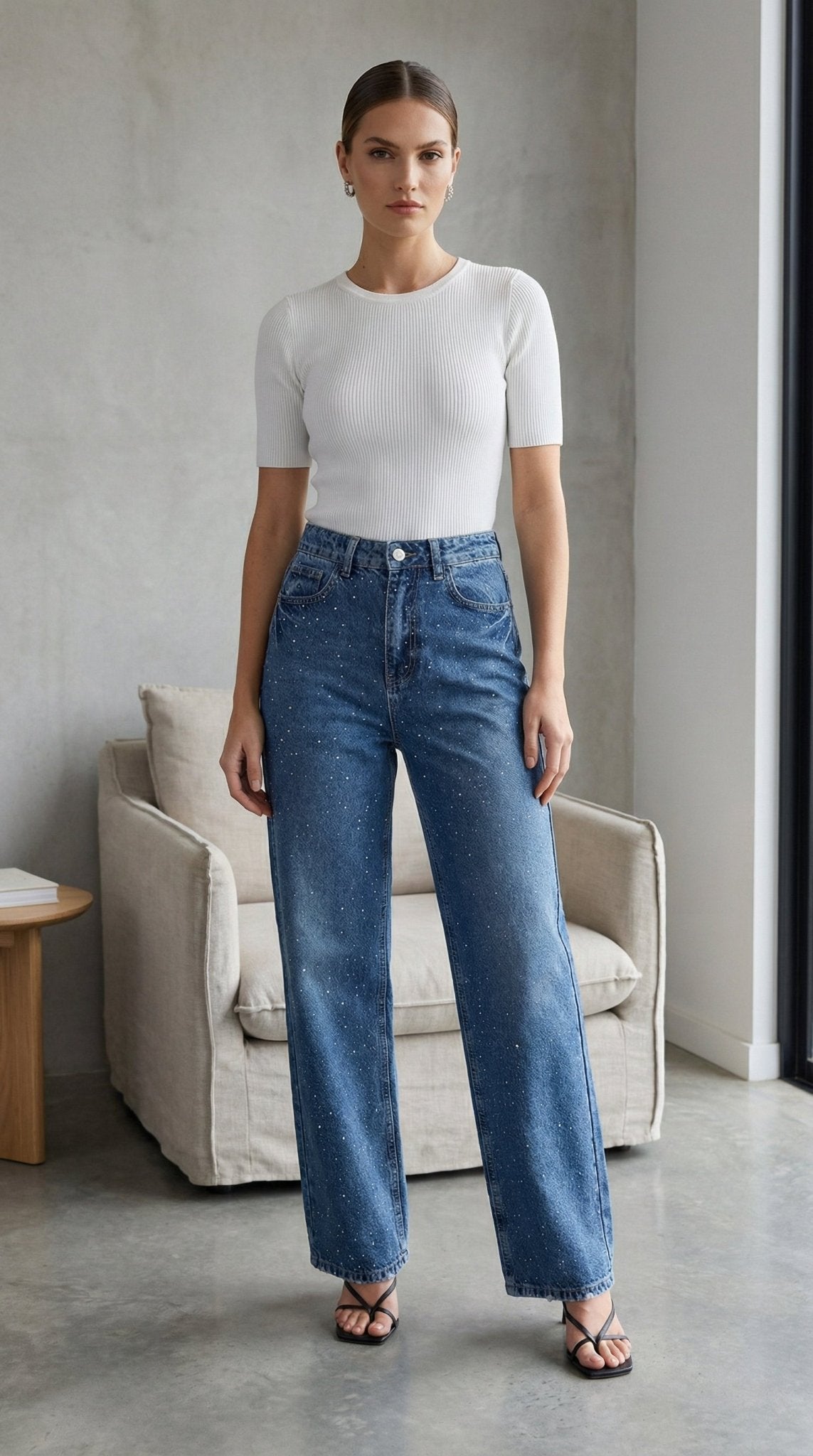 2573 Taşlı Pantalon - Desfita Ürün ana görseli