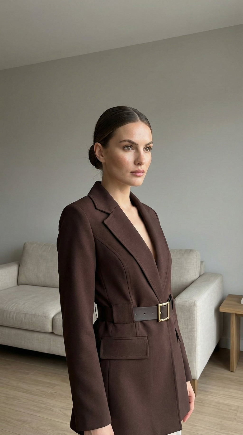 344 Kemerli Blazer Ceket - Desfita