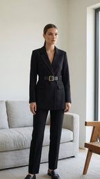 344 Kemerli Blazer Ceket - Desfita