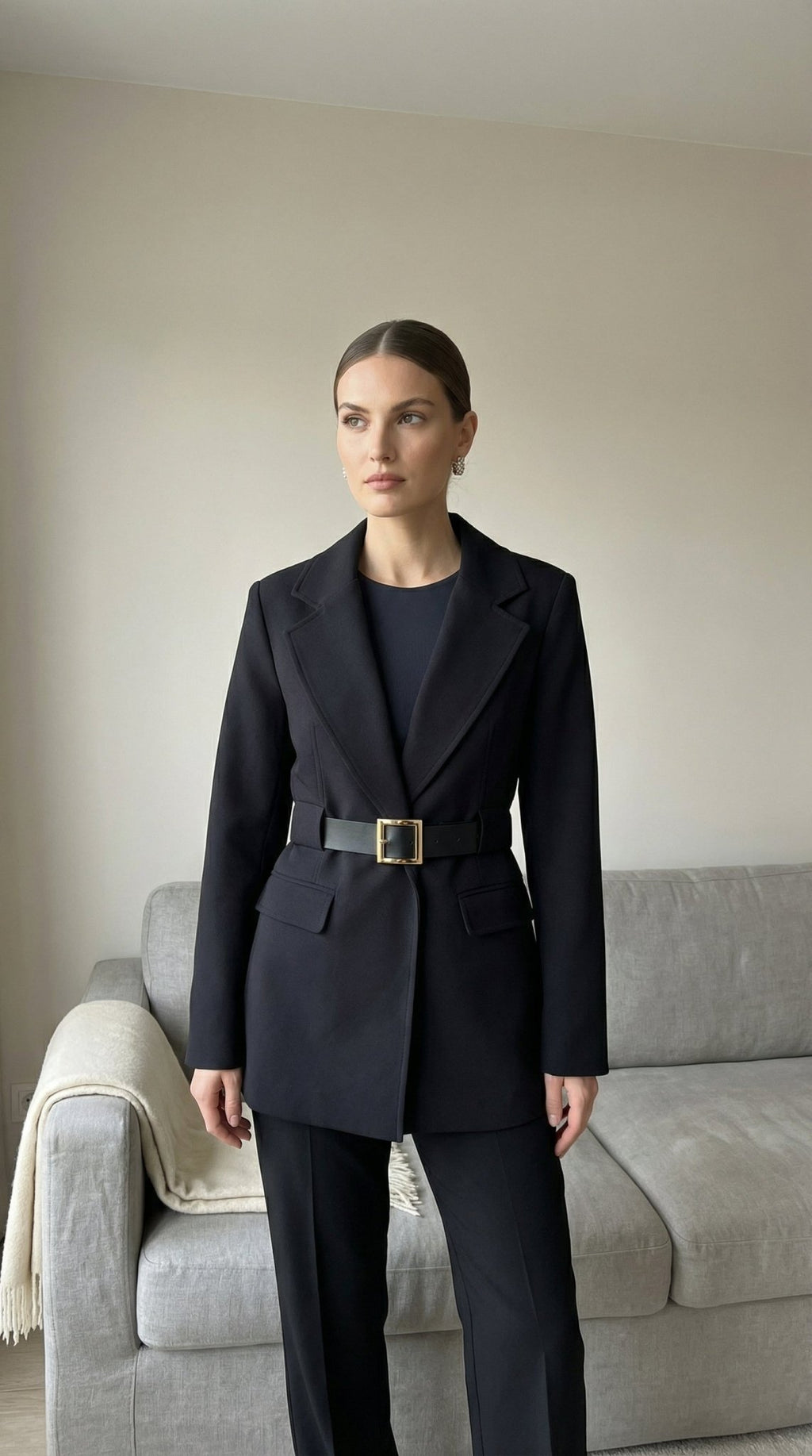 344 Kemerli Blazer Ceket - Desfita