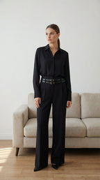 347 Kemerli Kumaş Pantalon - Desfita