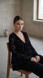 3868 Transparan Bluz - Desfita