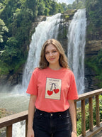 Ma Chérie Kalpli Kiraz Desenli Tişört