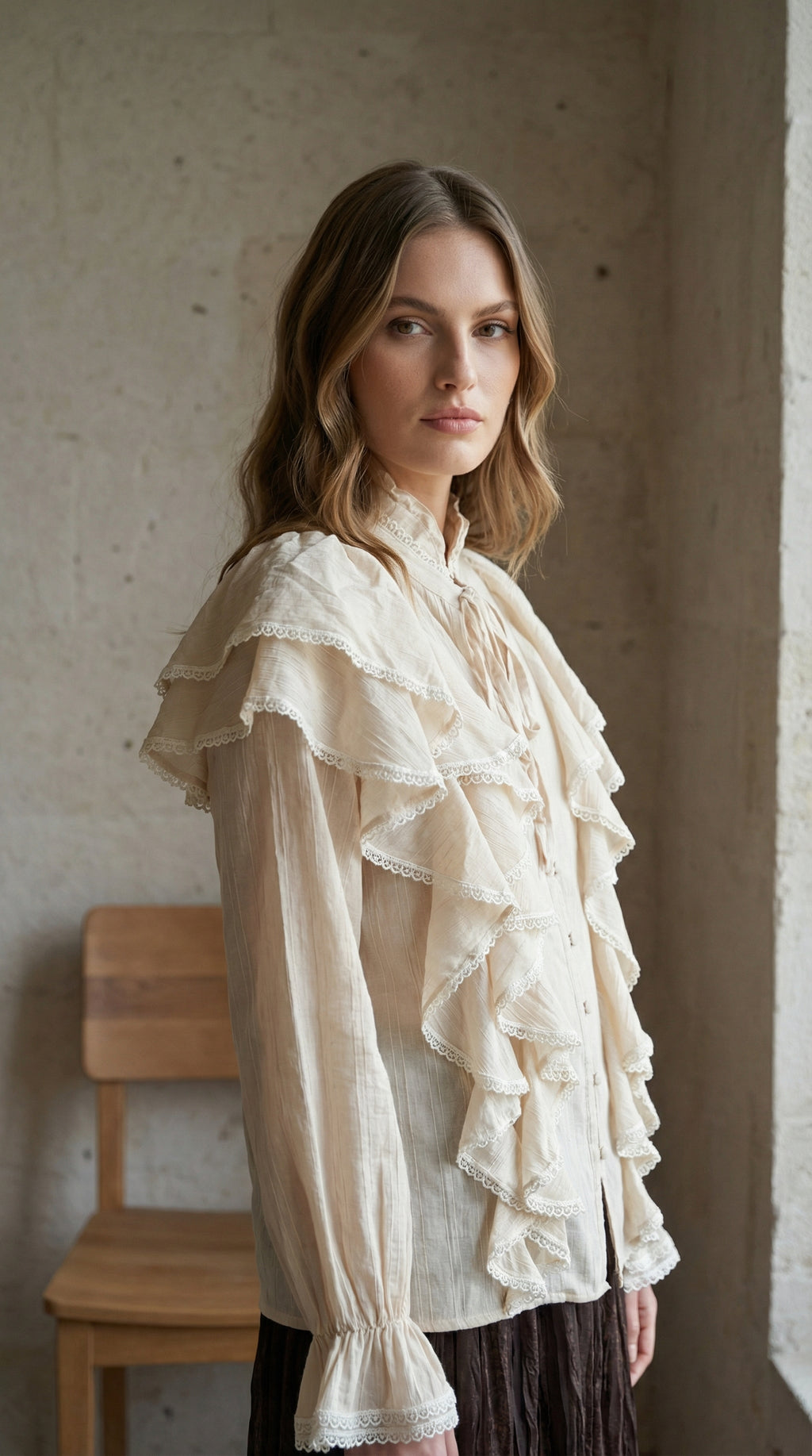 7098 Fırfırlı Gömlek