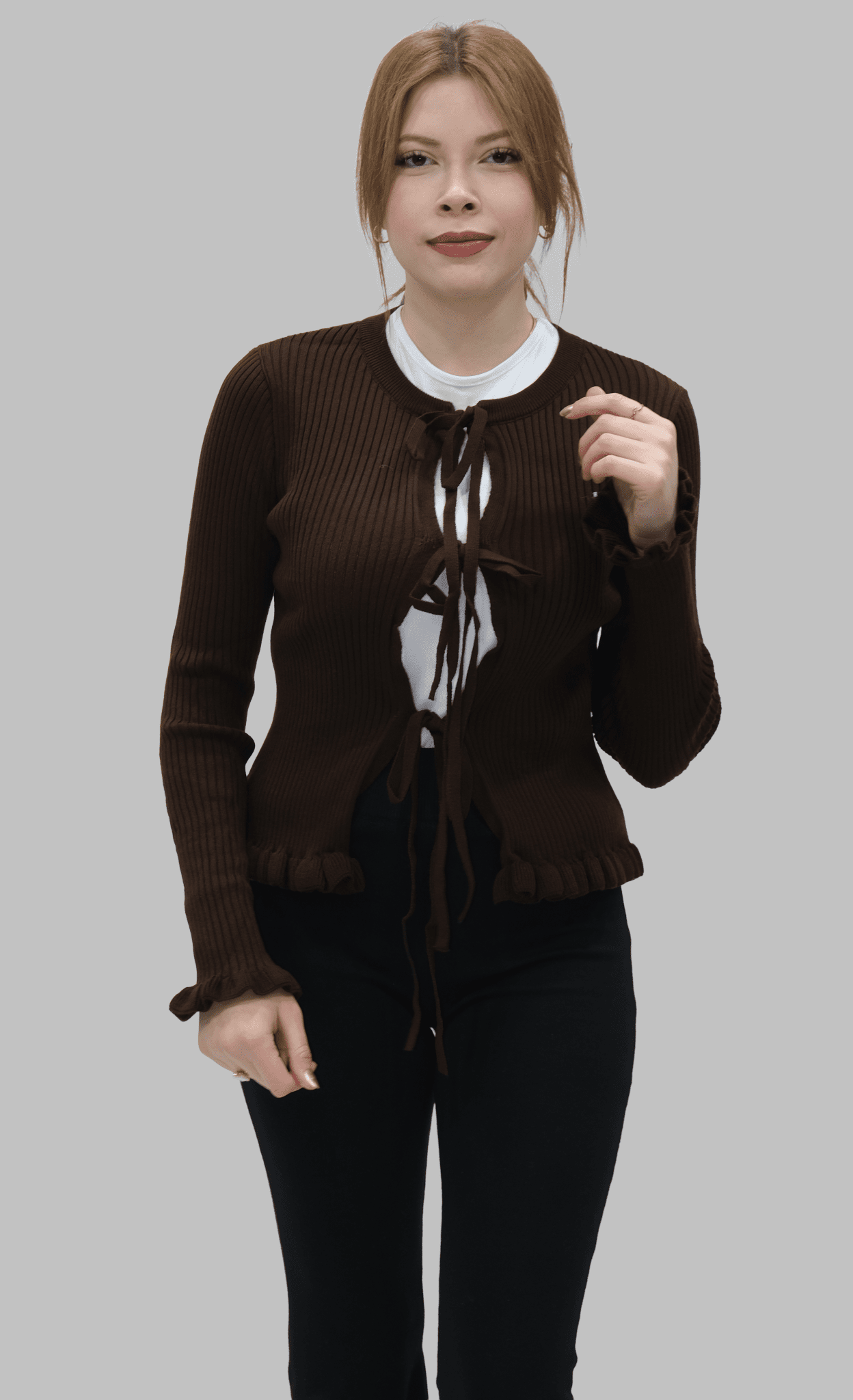 Bağlamalı Triko Hırka | 20026 - Desfita