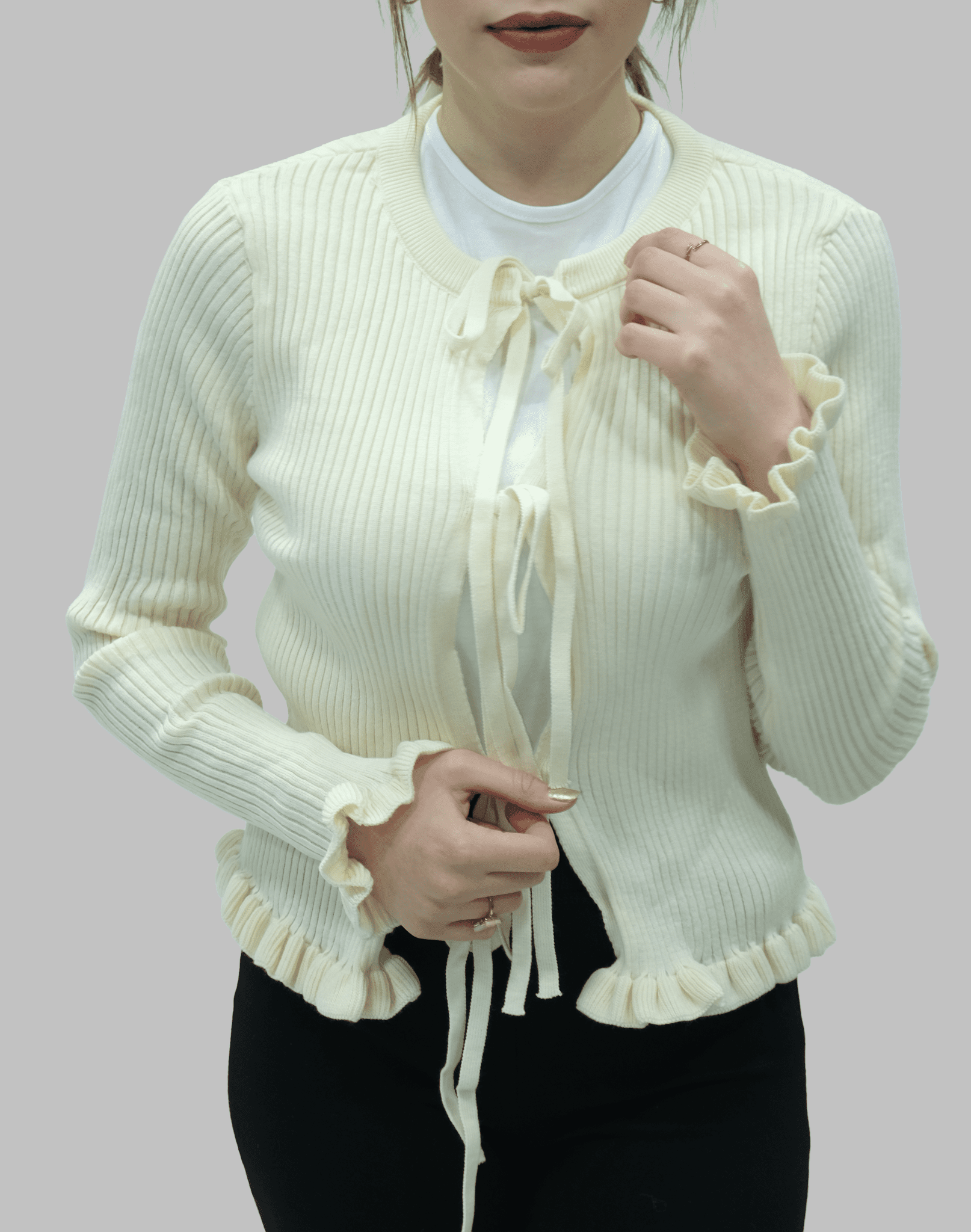 Bağlamalı Triko Hırka | 20026 - Desfita