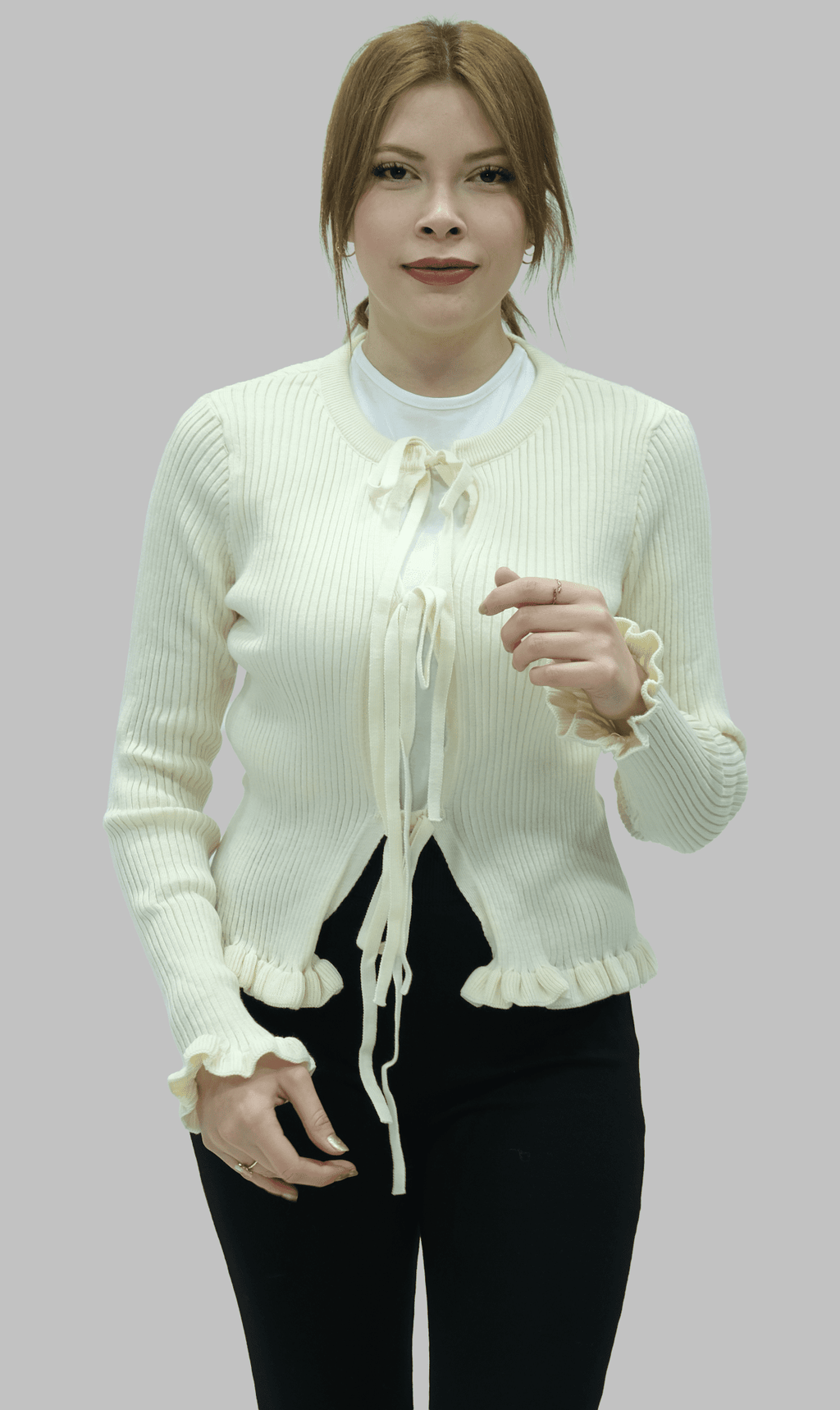 Bağlamalı Triko Hırka | 20026 - Desfita