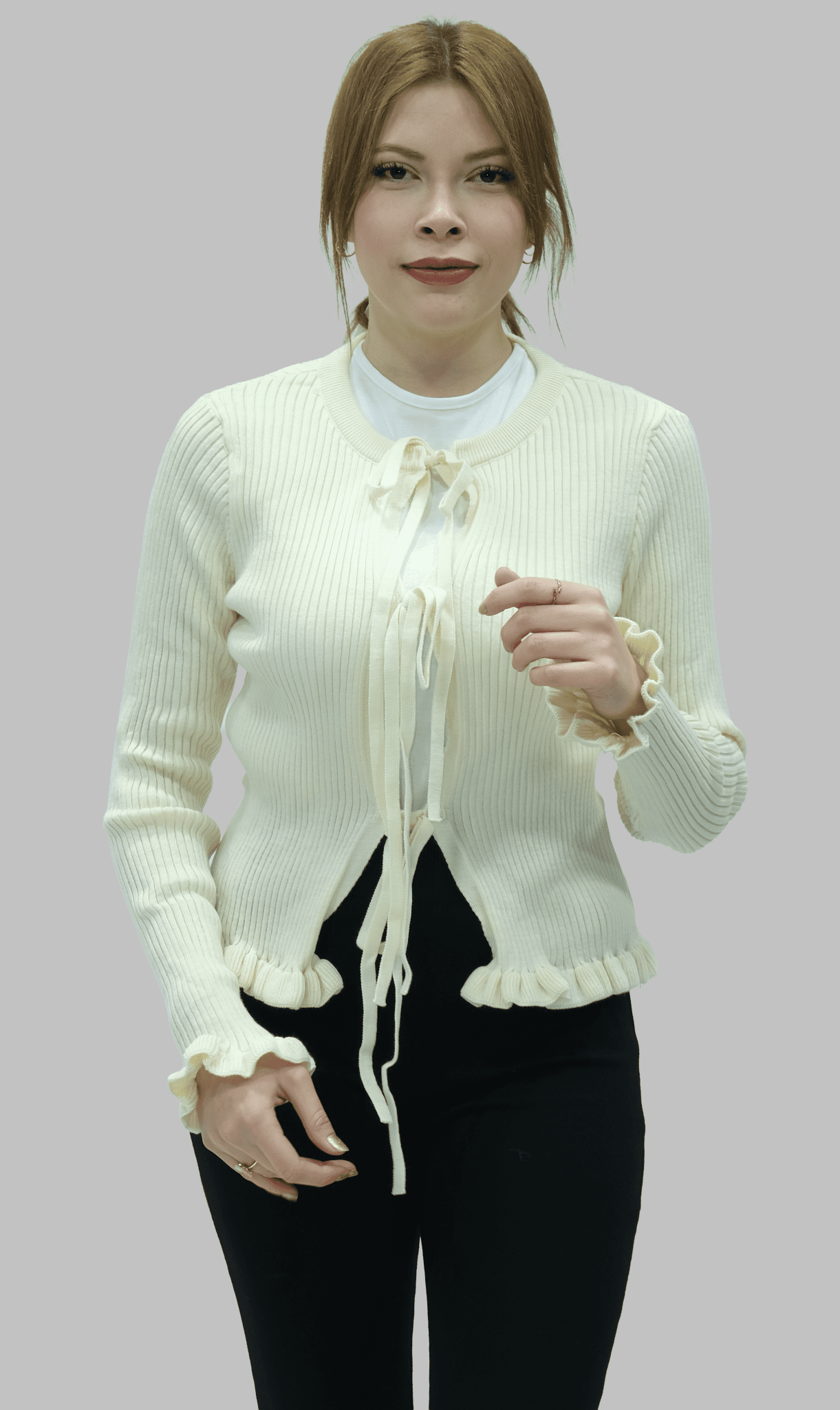 Bağlamalı Triko Hırka | 20026 - Desfita