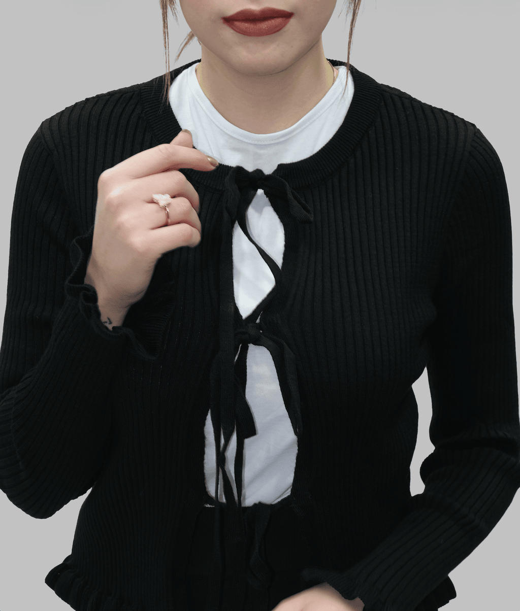 Bağlamalı Triko Hırka | 20026 - Desfita