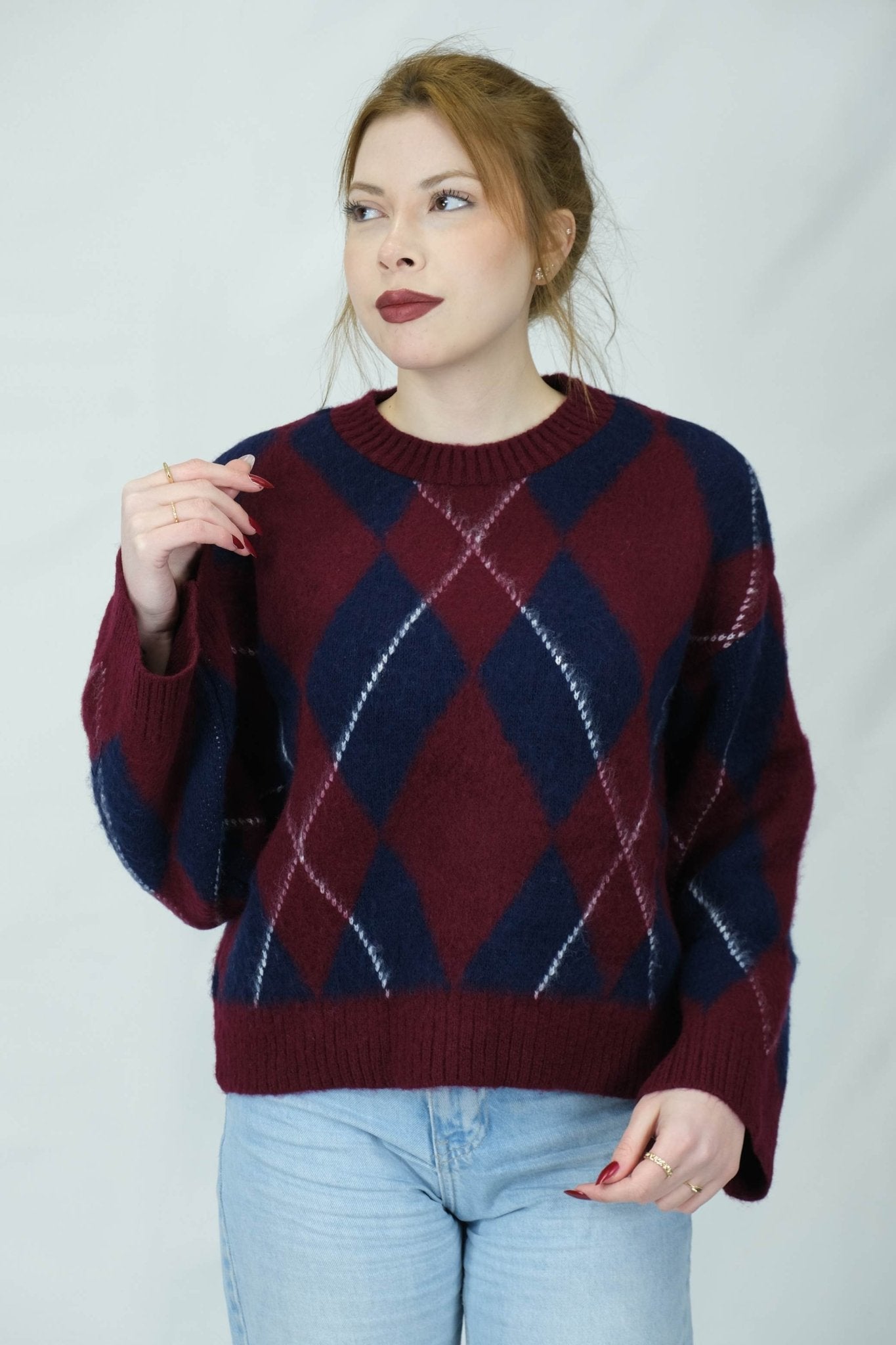 Baklava desenli triko kazak 1665 - Desfita Ürün ana görseli