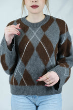 Baklava desenli triko kazak 1665 - Desfita