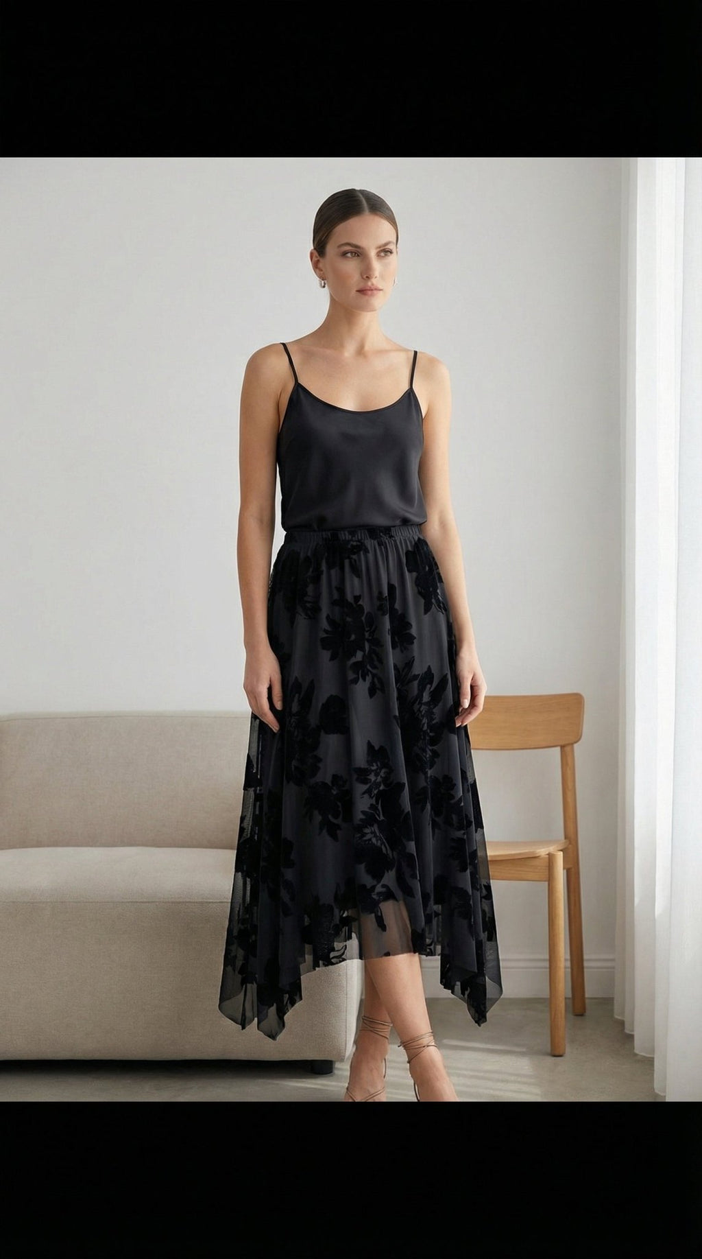 Baskılı Tüllü Etek - Desfita