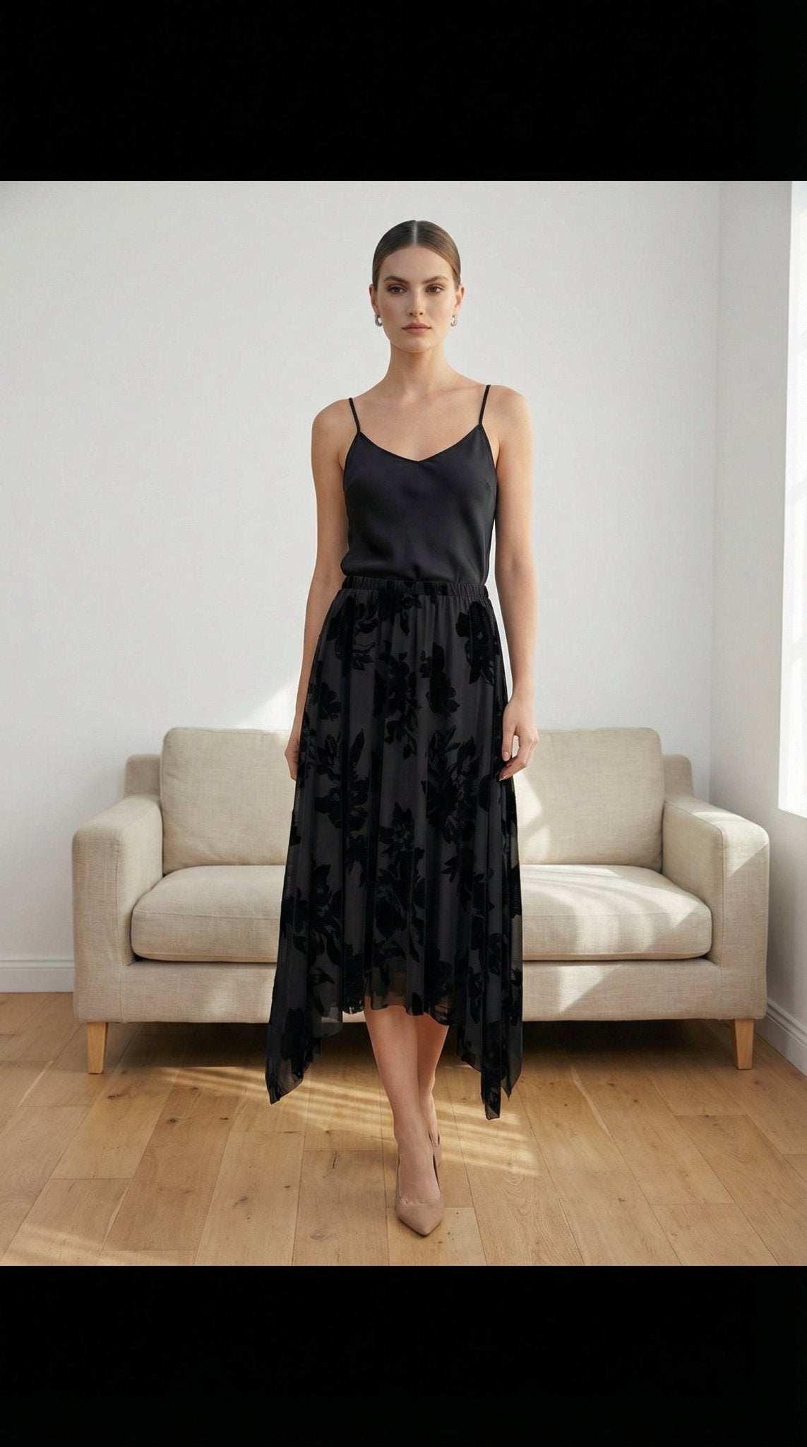 Baskılı Tüllü Etek - Desfita