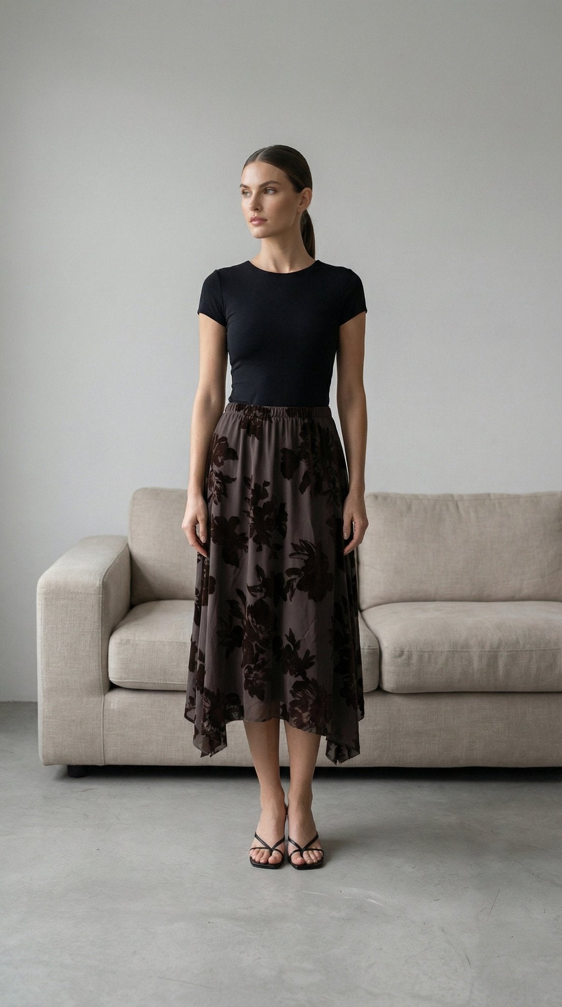 Baskılı Tüllü Etek - Desfita