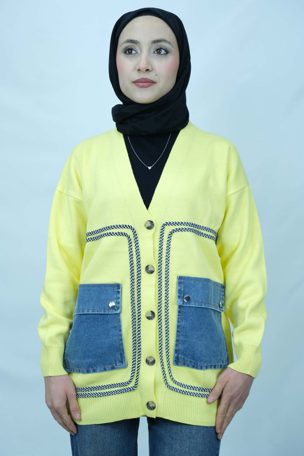 Cep detaylı düğmeli hırka 5122 - Desfita