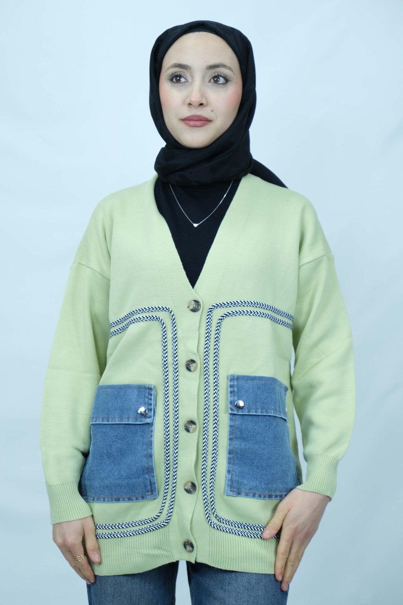 Cep detaylı düğmeli hırka 5122 - Desfita