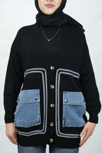 Cep detaylı düğmeli hırka 5122 - Desfita