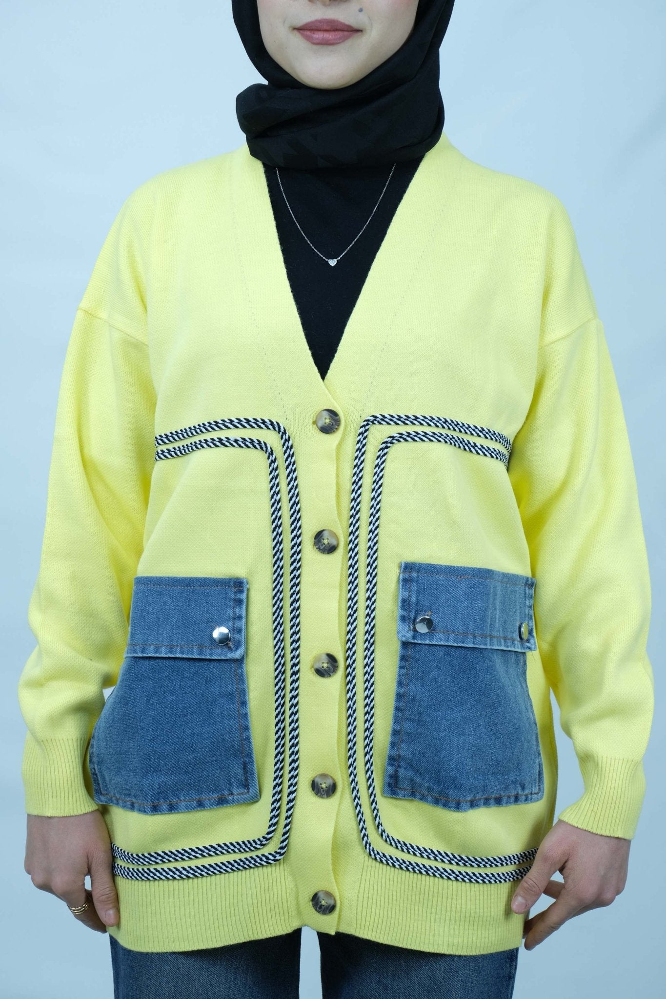 Cep detaylı düğmeli hırka 5122 - Desfita