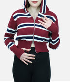 Çizgili kapüşonlu hırka 1643 - Desfita