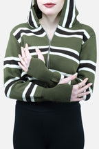 Çizgili kapüşonlu hırka 1643 - Desfita