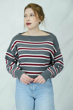 Çizgili kayık yaka kazak 1653 - Desfita