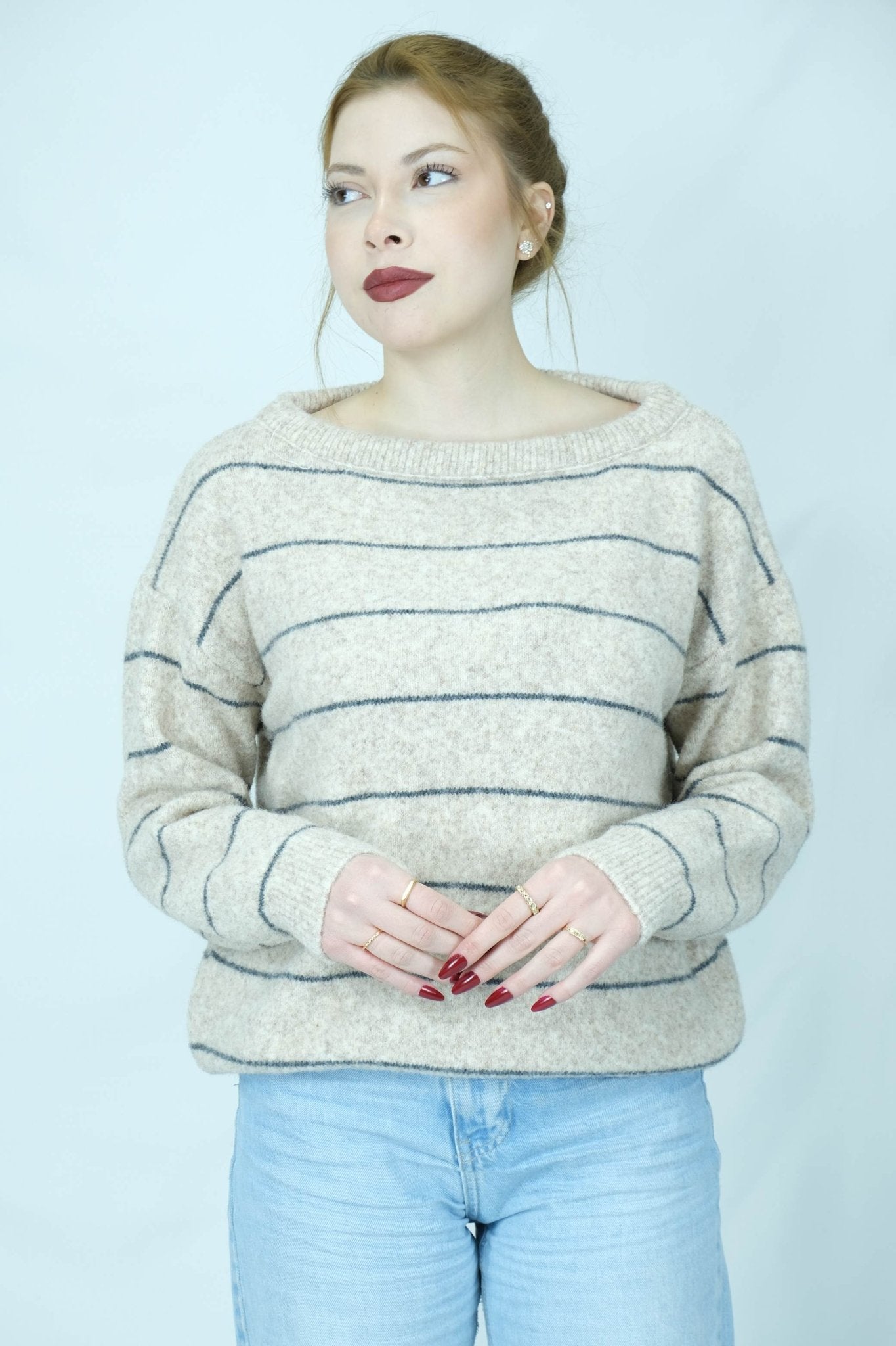 Çizgili kayık yaka kazak 1663 - Desfita