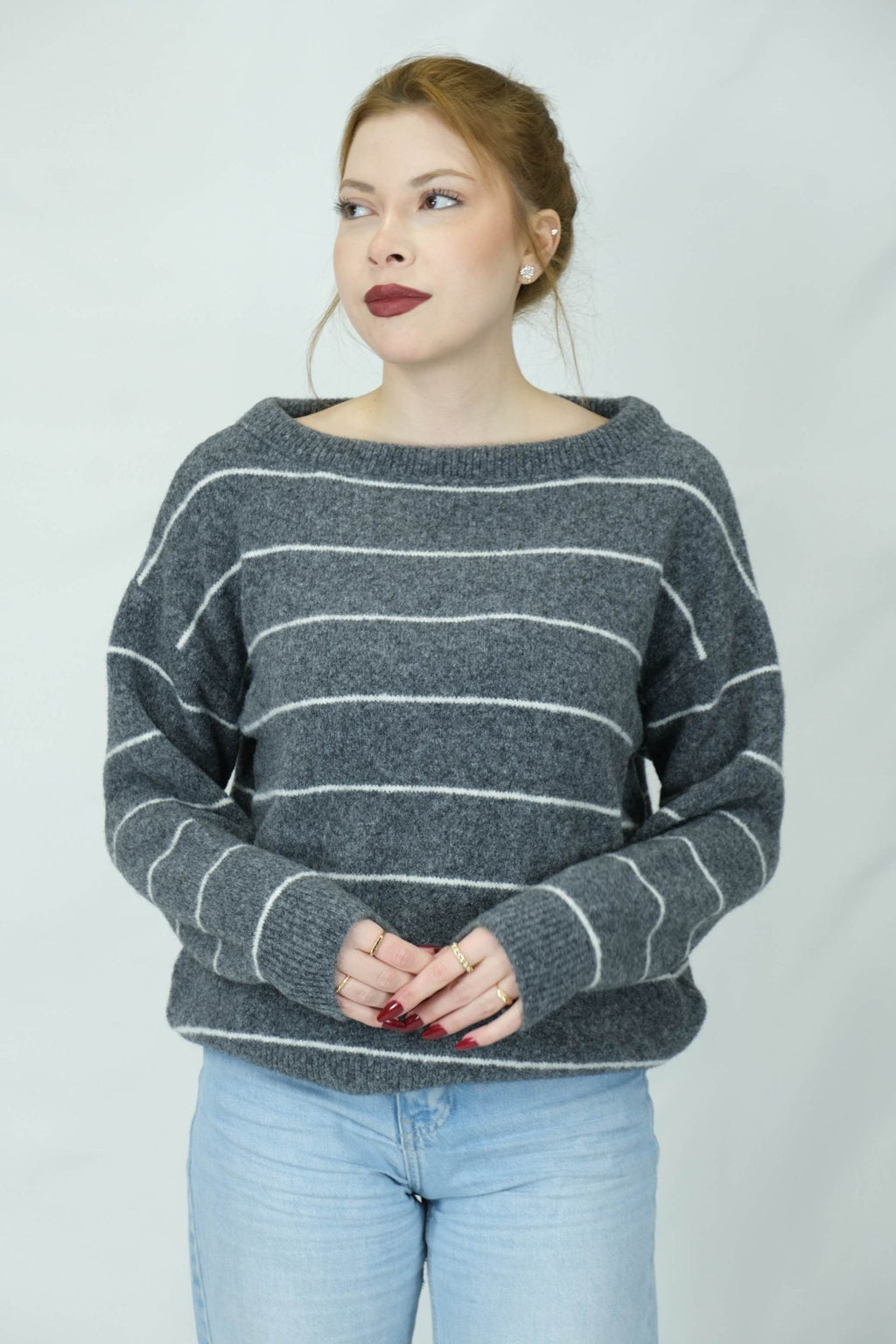 Çizgili kayık yaka kazak 1663 - Desfita