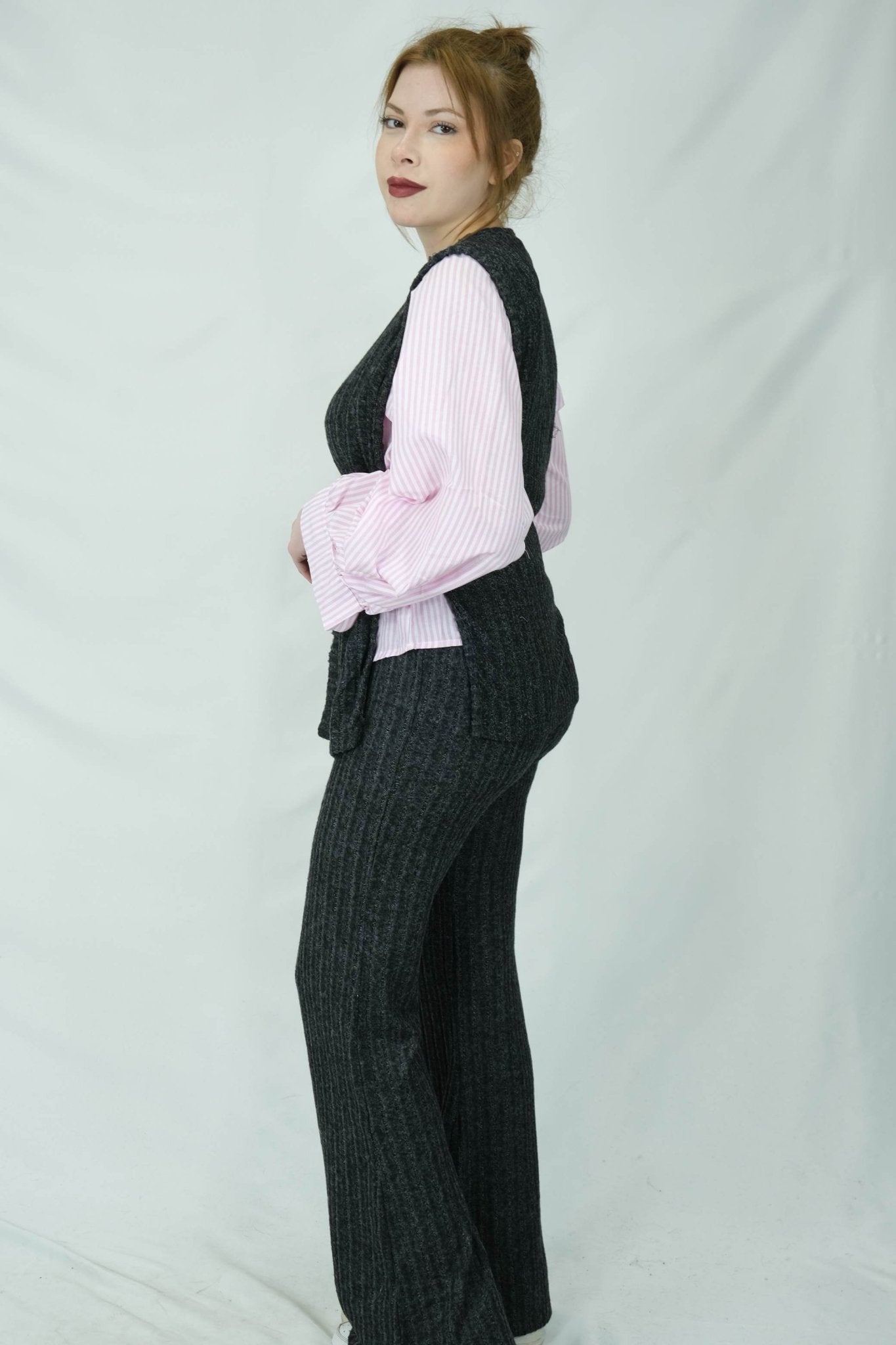 çizgili yelek ve pantolon takımı 281 - Desfita