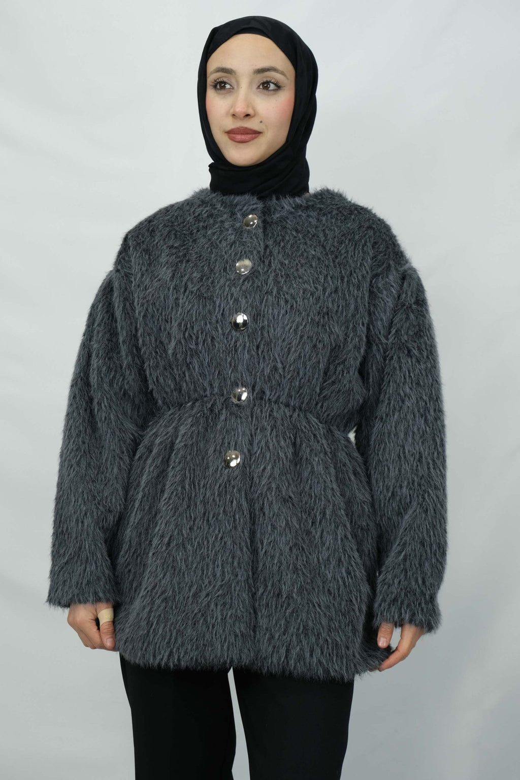 Düğme Detaylı Buklet Ceket 8929 - Desfita