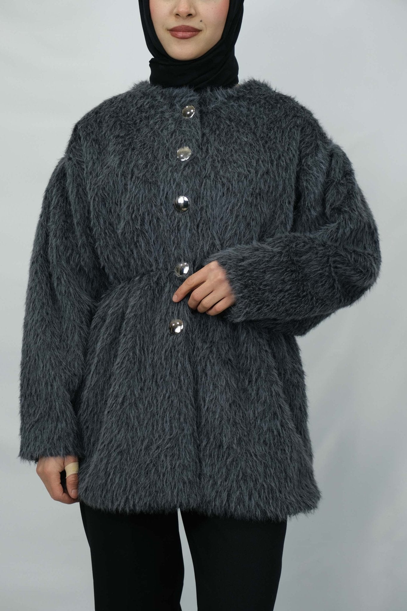 Düğme Detaylı Buklet Ceket 8929 - Desfita