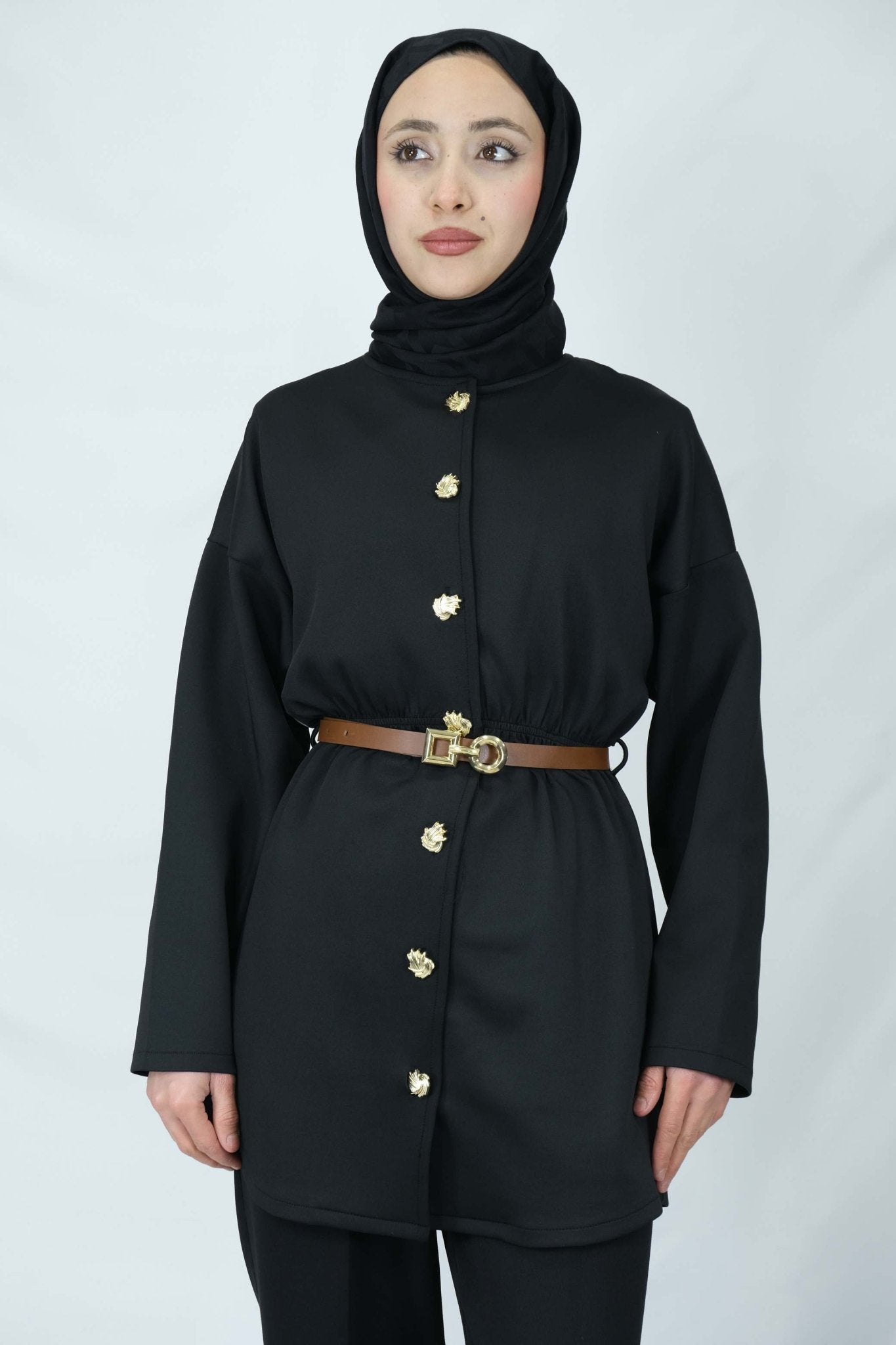 Düğme detaylı ceket 55016 Ürün ikincil görseli