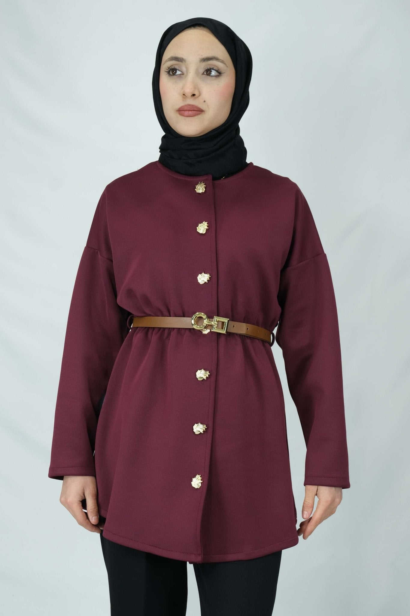 Düğme detaylı ceket 55016 - Desfita