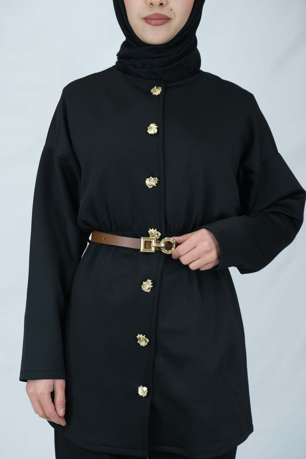 Düğme detaylı ceket 55016 - Desfita