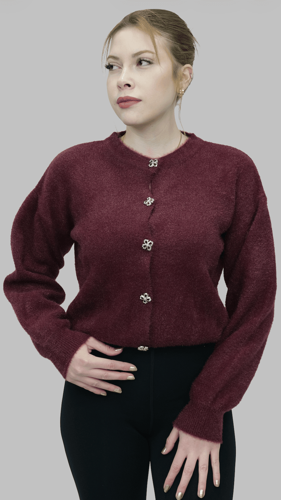 Düğmeli Sakallı Hırka | 509 - Desfita Ürün ana görseli