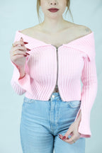 fermuarlı omuz detaylı triko 1427 - Desfita