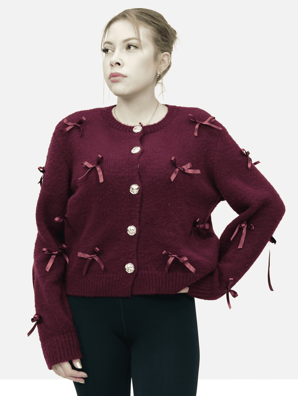 Fiyonk Düğmeli Uzun Kollu Kazak 1570 - Desfita