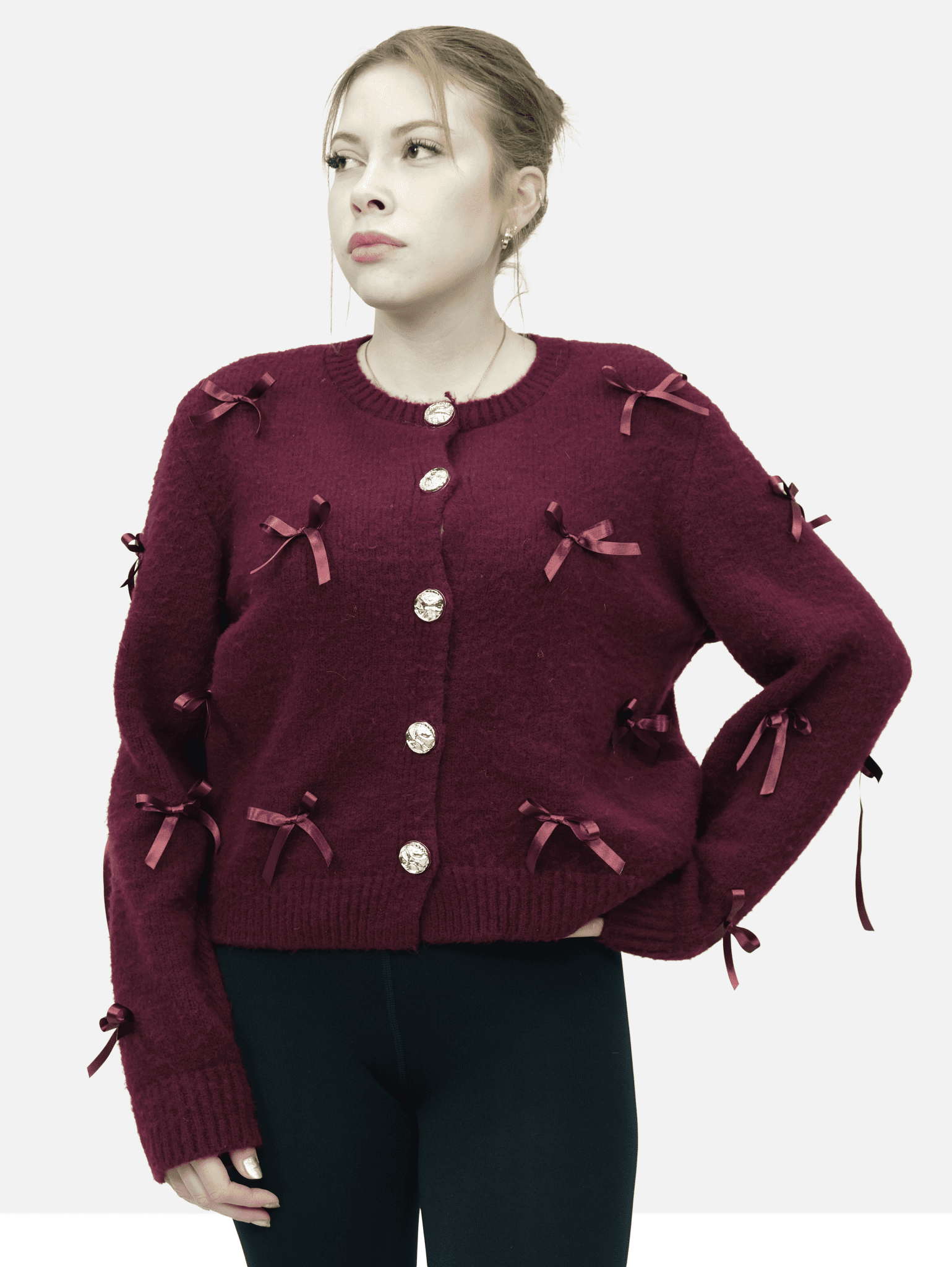 Fiyonk Düğmeli Uzun Kollu Kazak 1570 - Desfita