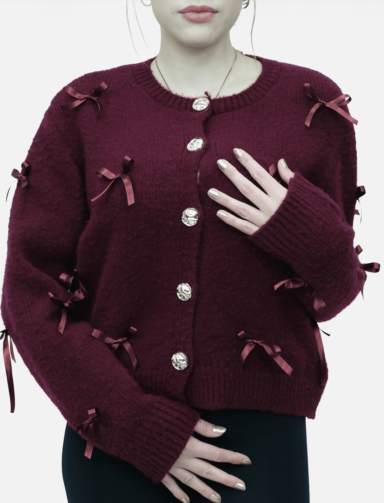 Fiyonk Düğmeli Uzun Kollu Kazak 1570 - Desfita