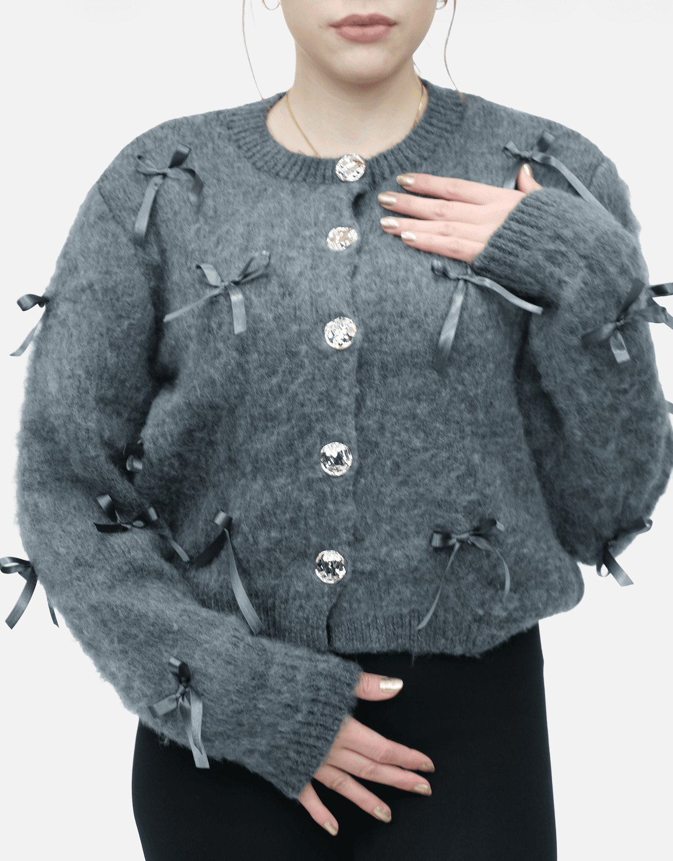 Fiyonk Düğmeli Uzun Kollu Kazak 1570 - Desfita