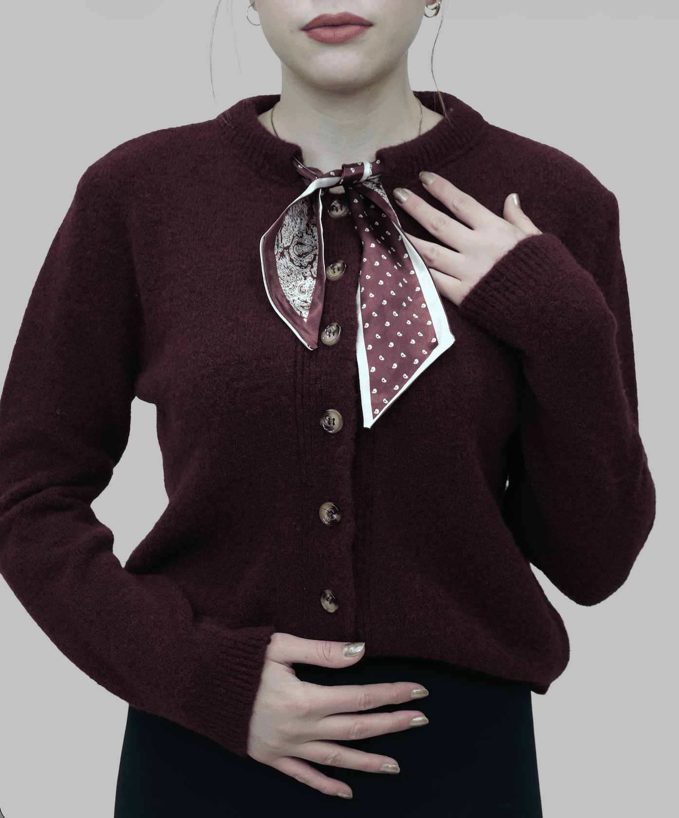 Fular Detaylı Hırka | 1641 - Desfita