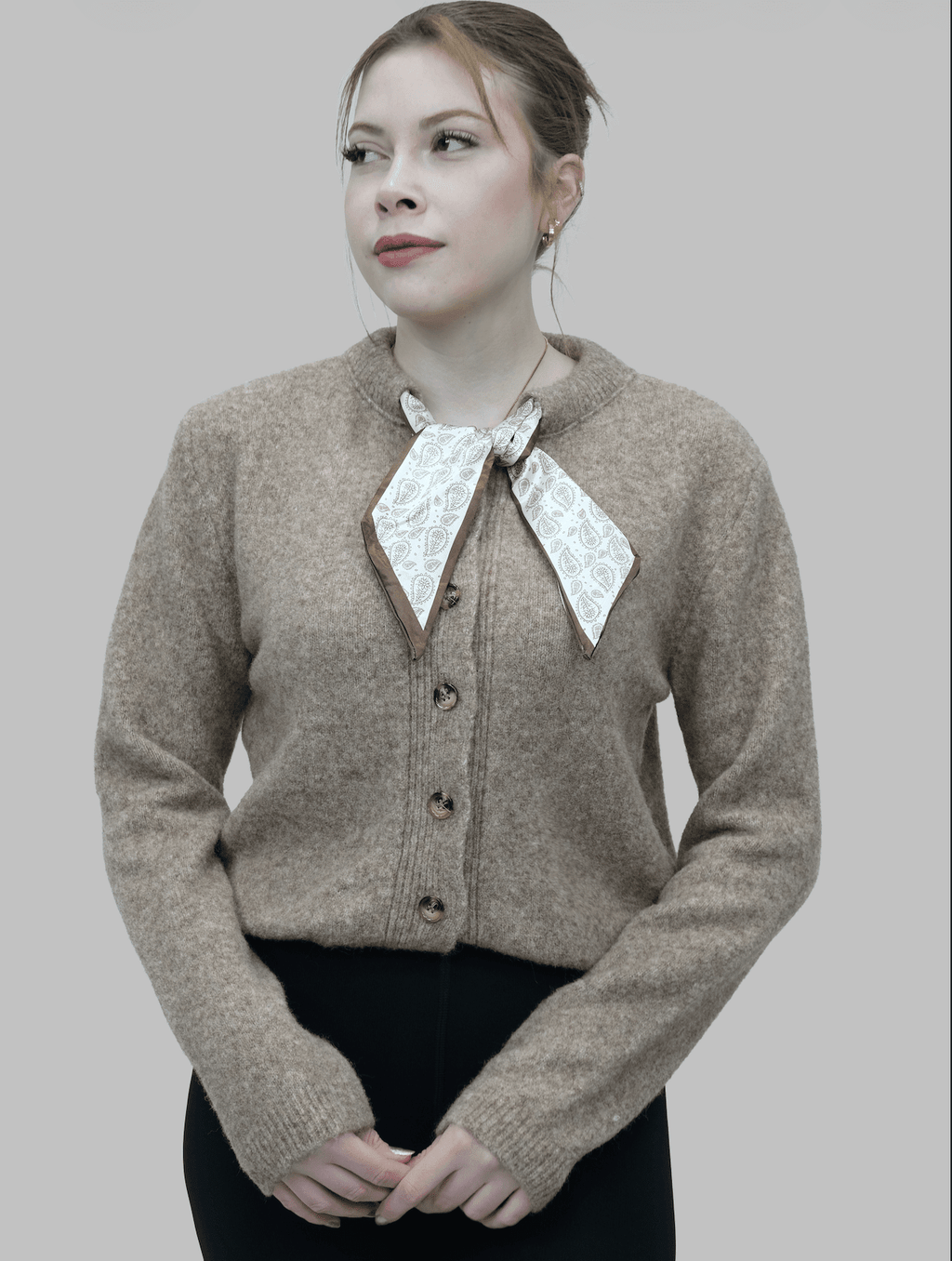 Fular Detaylı Hırka | 1641 - Desfita