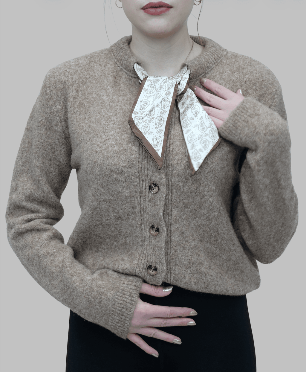 Fular Detaylı Hırka | 1641 - Desfita