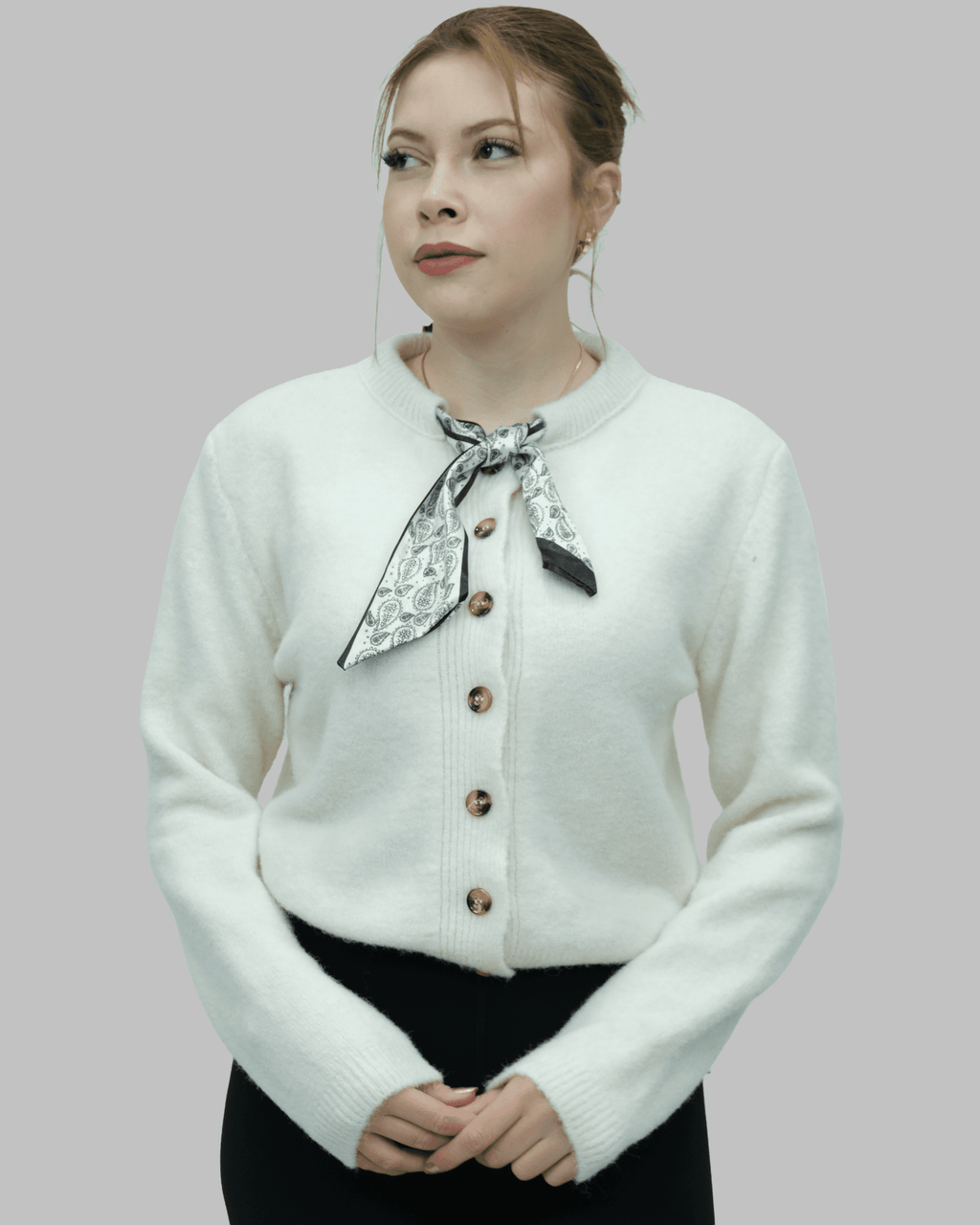 Fular Detaylı Hırka | 1641 - Desfita