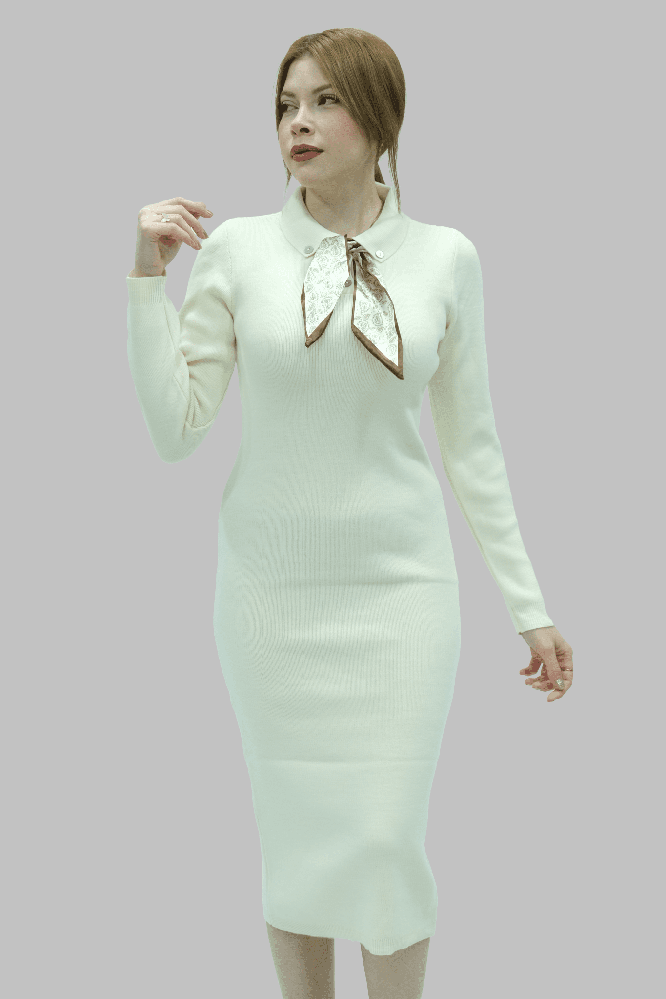 Fular Detaylı Zarif Elbise | 1634 - Desfita