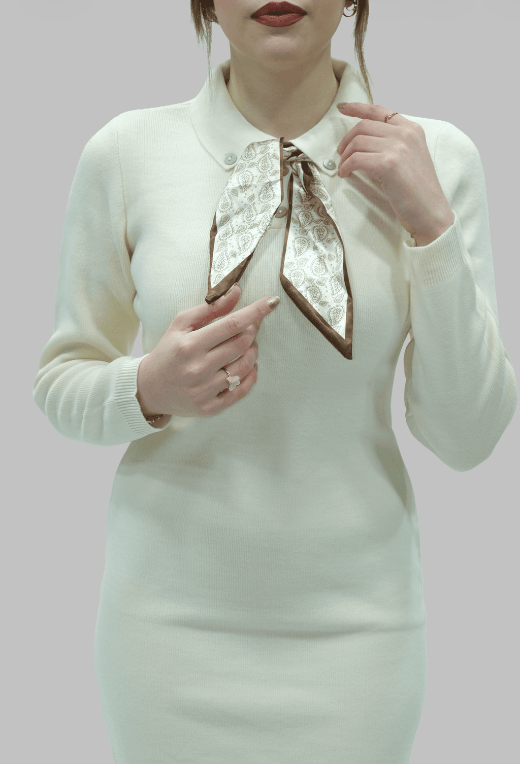 Fular Detaylı Zarif Elbise | 1634 - Desfita