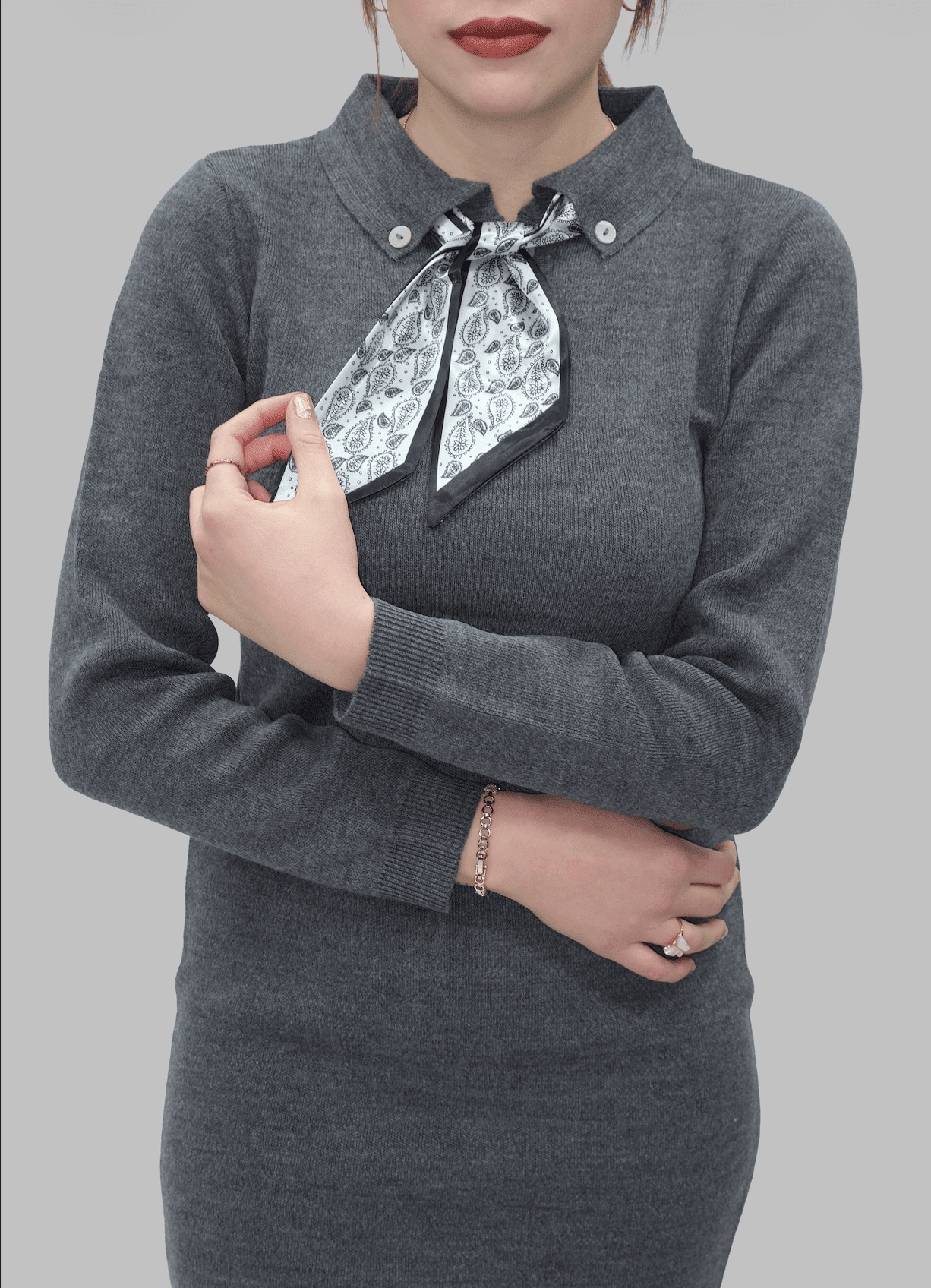 Fular Detaylı Zarif Elbise | 1634 - Desfita