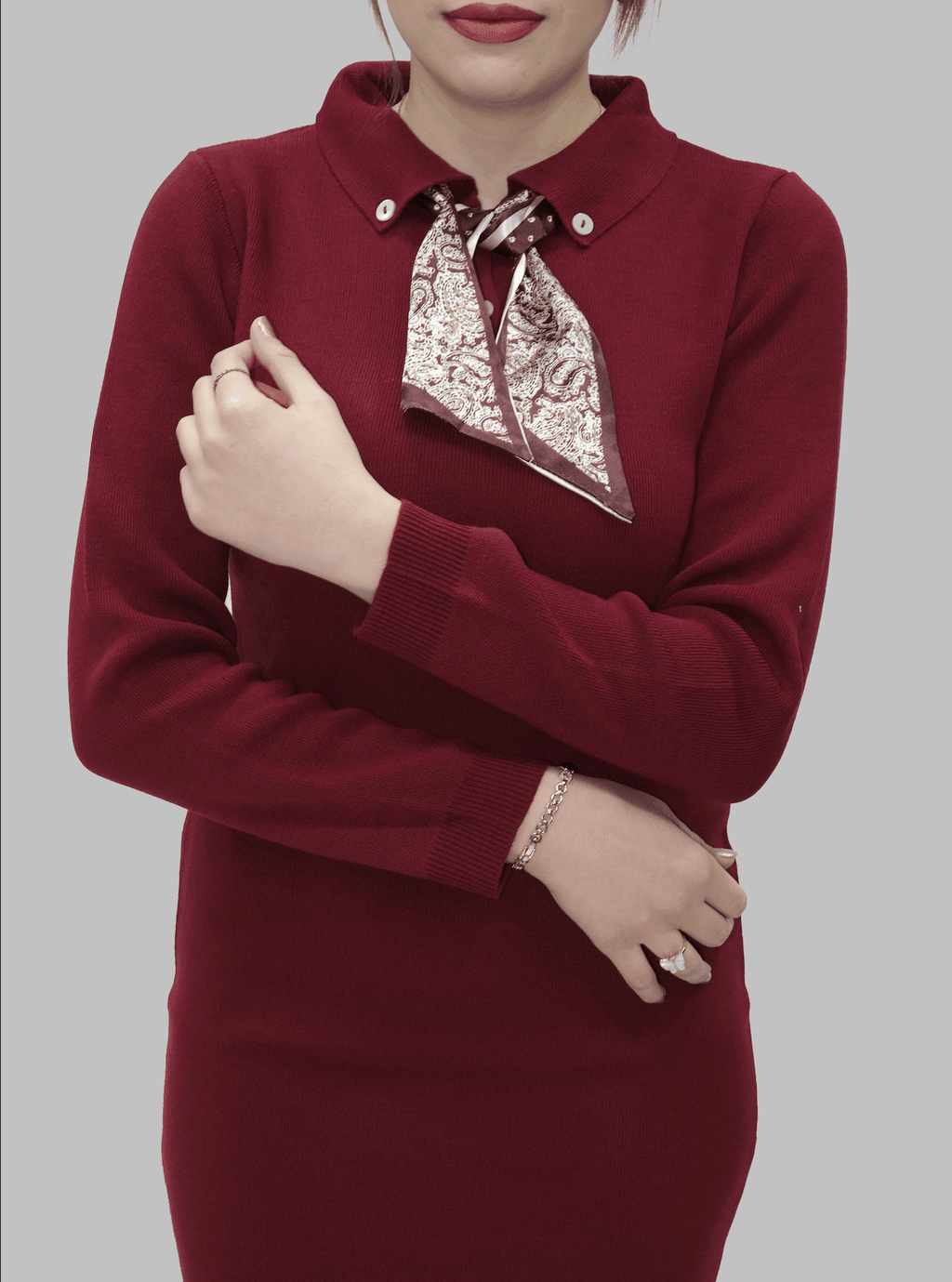 Fular Detaylı Zarif Elbise | 1634 - Desfita